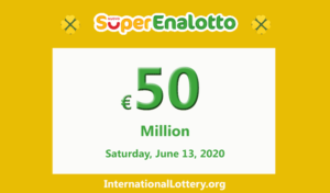 2020年6月11日的SuperEnalotto彩票结果；头奖升至5000万欧元。
